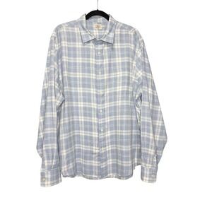 Faherty Brand Mens XXL Movement Shirt Light Blue White Plaid LS Button Up